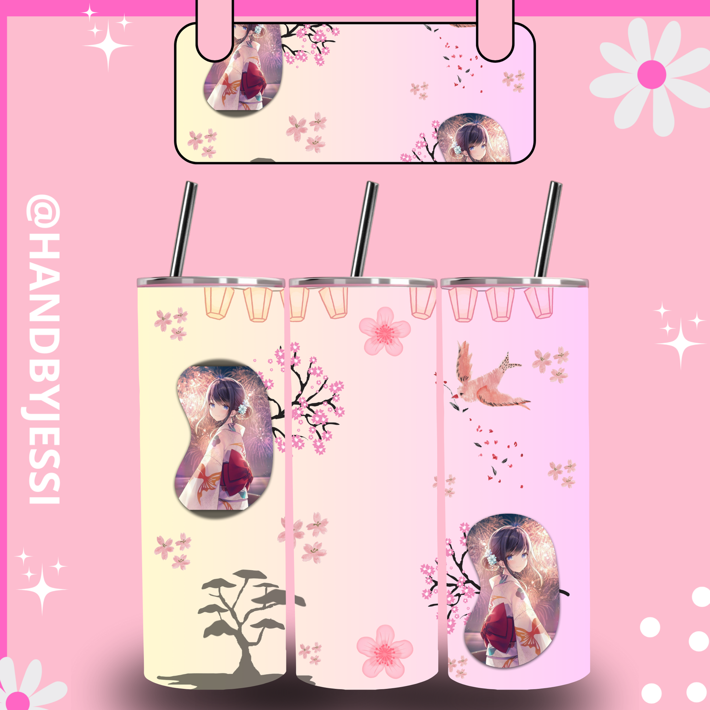 CHERRY BLOSSOM SKINNY TUMBLER