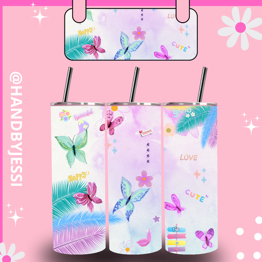 BUTTERFLIES SKINNY TUMBLER