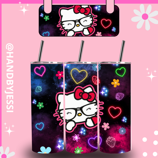 KITTY NEON SKINNY TUMBLER