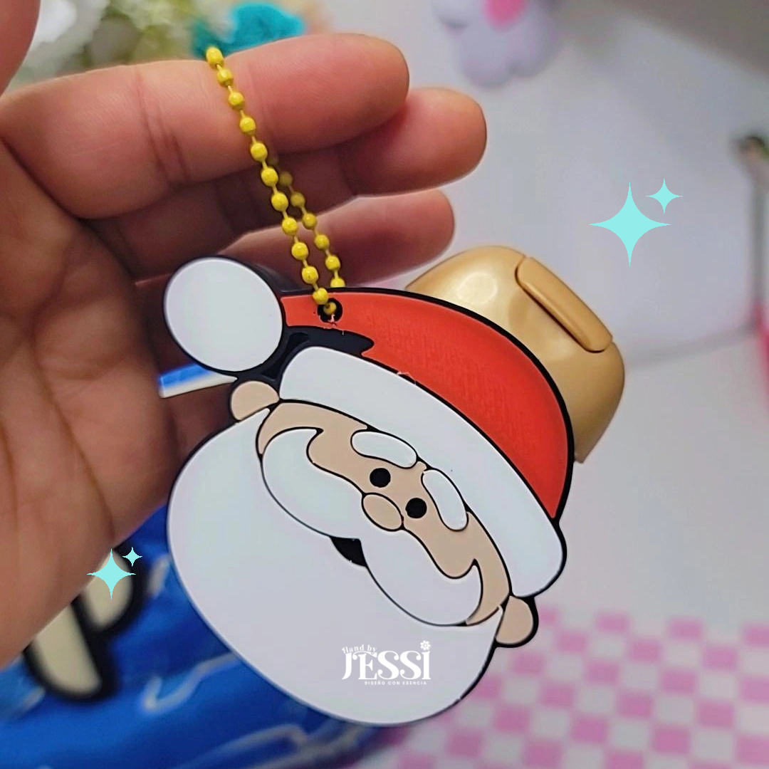 3D HAND SANITIZER HOLDER KEYCHAIN – SANTA STYLE