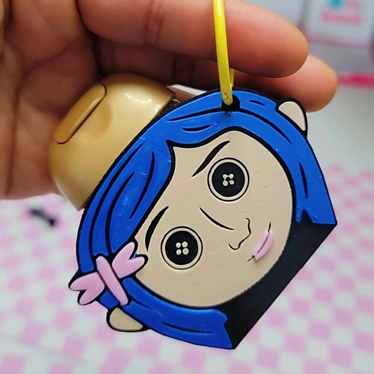 3D HAND SANITIZER HOLDER KEYCHAIN – BUTTON EYES