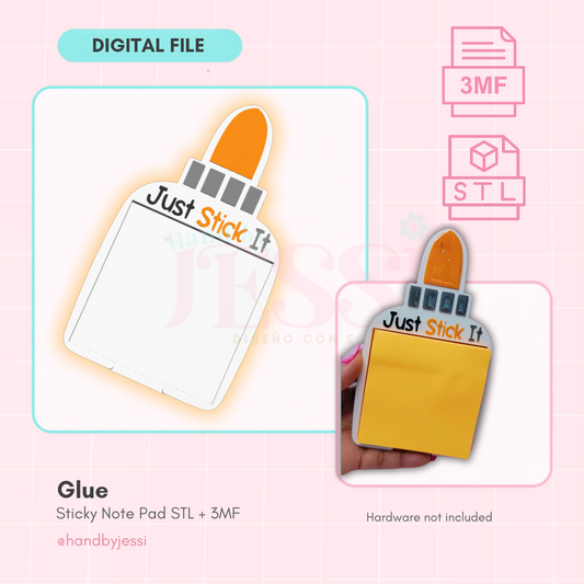 STL/3MF FILE ONLY –Glue Sticky Note Pad