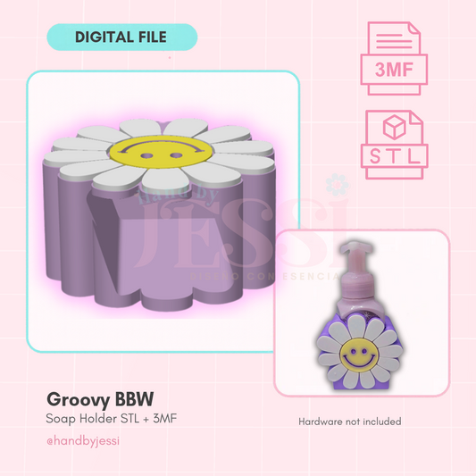 STL/3MF FILE ONLY – Groovy BBW Soap Holder